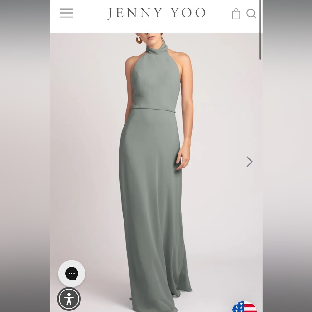 Jenny Yoo “Brett” Maxi Dress in Moss Style #12082
